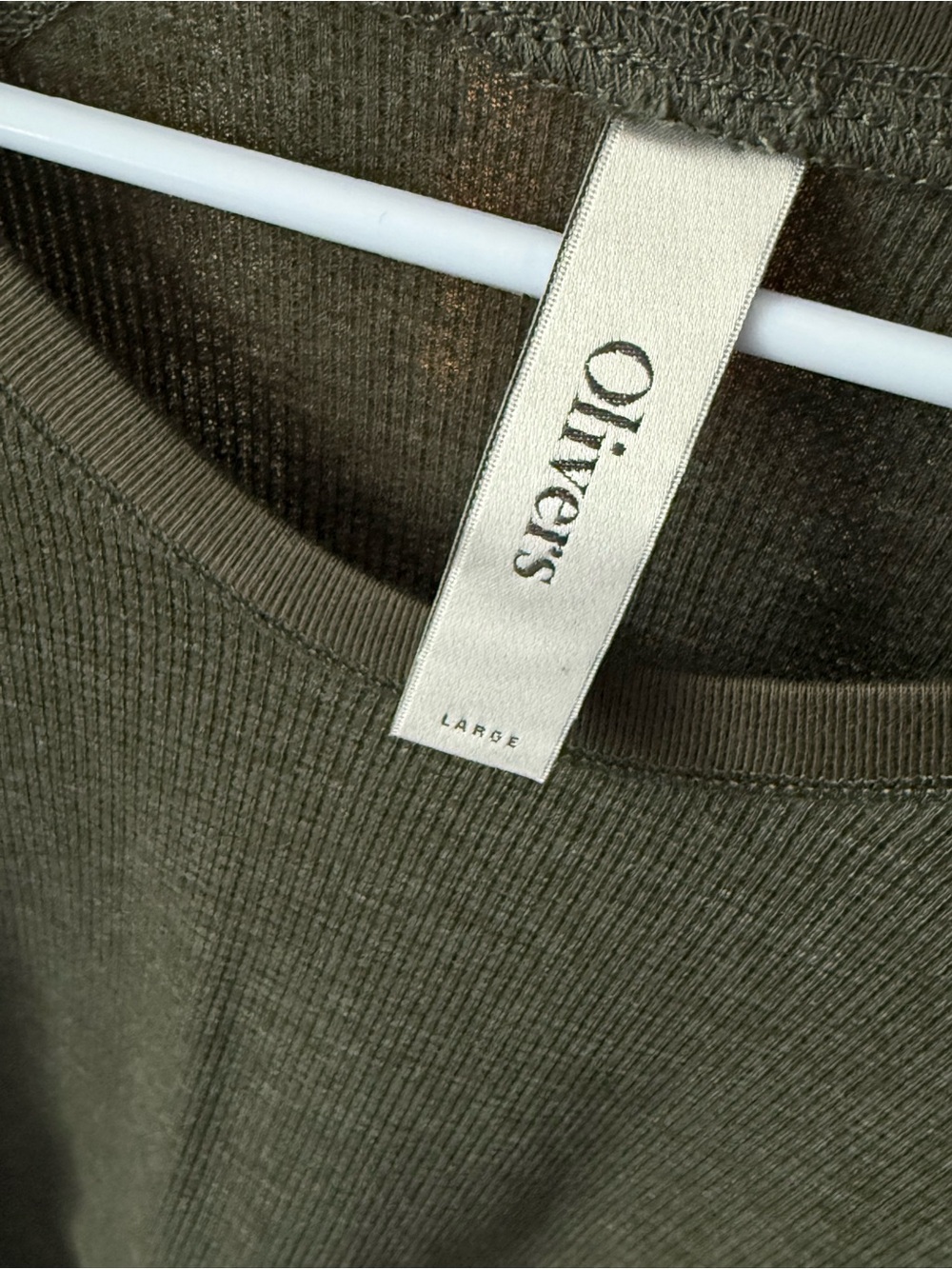 Olivers Men's Olive Ribbed Crewneck Sweater